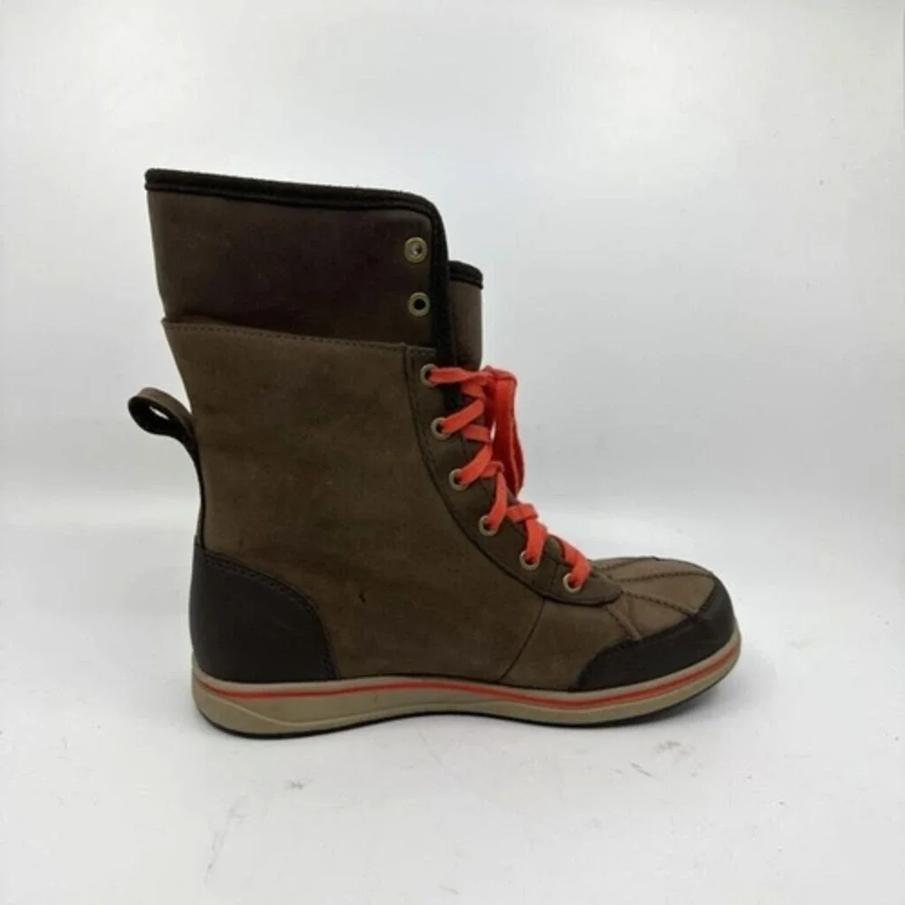 Columbia Winter Boots Youth Size‎ 4 Brown Orange Excellent Waterproof Faux Fur